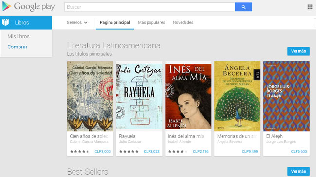 Google Play ya vende libros en Chile
