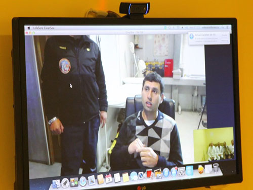 Primer contacto por videoconferencia del Hospital Militar con la Antártica