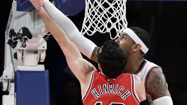 Carmelo Anthony encabezó valioso triunfo de los Knicks sobre Chicago Bulls