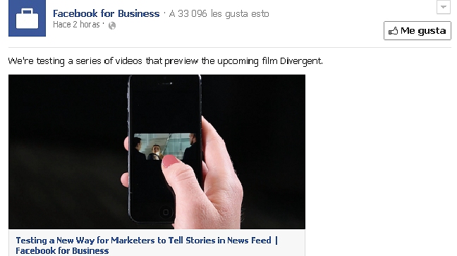 Facebook muestra videos como publicidad