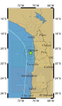 Temblor afectó a las regiones de Tarapacá y Antofagasta