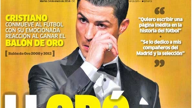 Prensa internacional habló de las lágrimas de oro de Cristiano Ronaldo