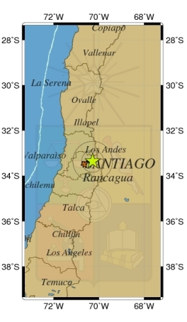 Sismo de magnitud 4,1 Richter afectó a la Región Metropolitana