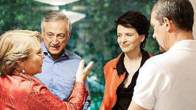 Michelle Bachelet se reunió con Antonio Banderas y Juliette Binoche