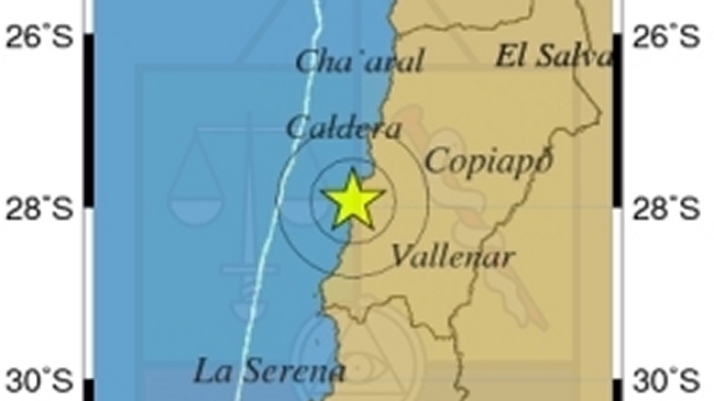 Temblor de menor intensidad se registró en la Región de Atacama