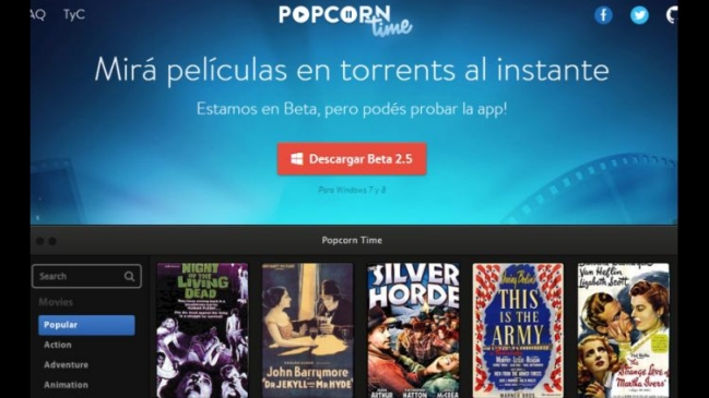 Sitio Popcorn Time cierra en medio de la polémica