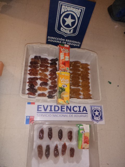 Traficante intentó ingresar condones con cocaína líquida en cajas de jugo