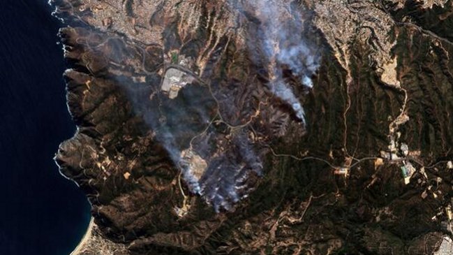 FACh reveló imágenes satelitales del incendio en Valparaíso