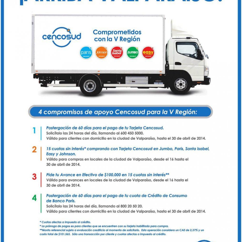 Críticas a Cencosud por créditos sin interés ofrecidos a damnificados