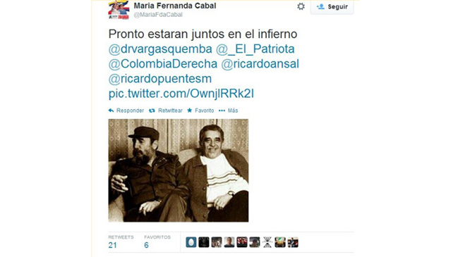 Congresista colombiana: García Márquez y Castro pronto estarán en el infierno