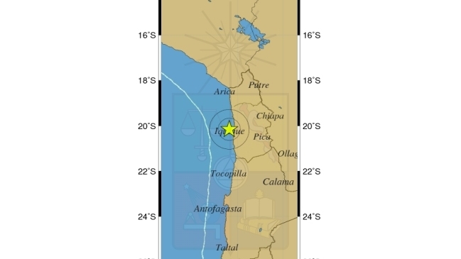 Sismo de 4,5 Richter sacudió a regiones de Arica y Parinacota y Tarapacá