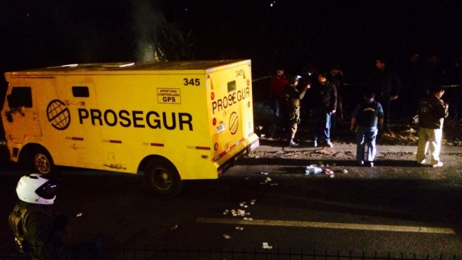 Violento asalto afectó a camión de valores en Pudahuel