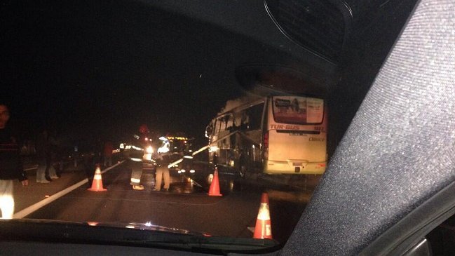 Bus se incendió en la Ruta 68