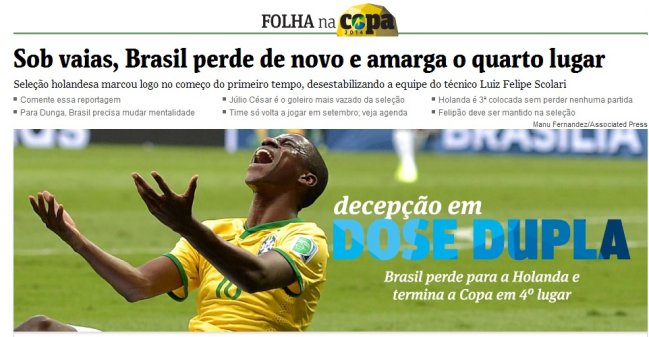 Los medios internacionales analizaron el cuarto lugar de Brasil en el Mundial