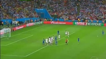 Mira hasta donde llegó el tiro libre de Messi en la final contra Alemania