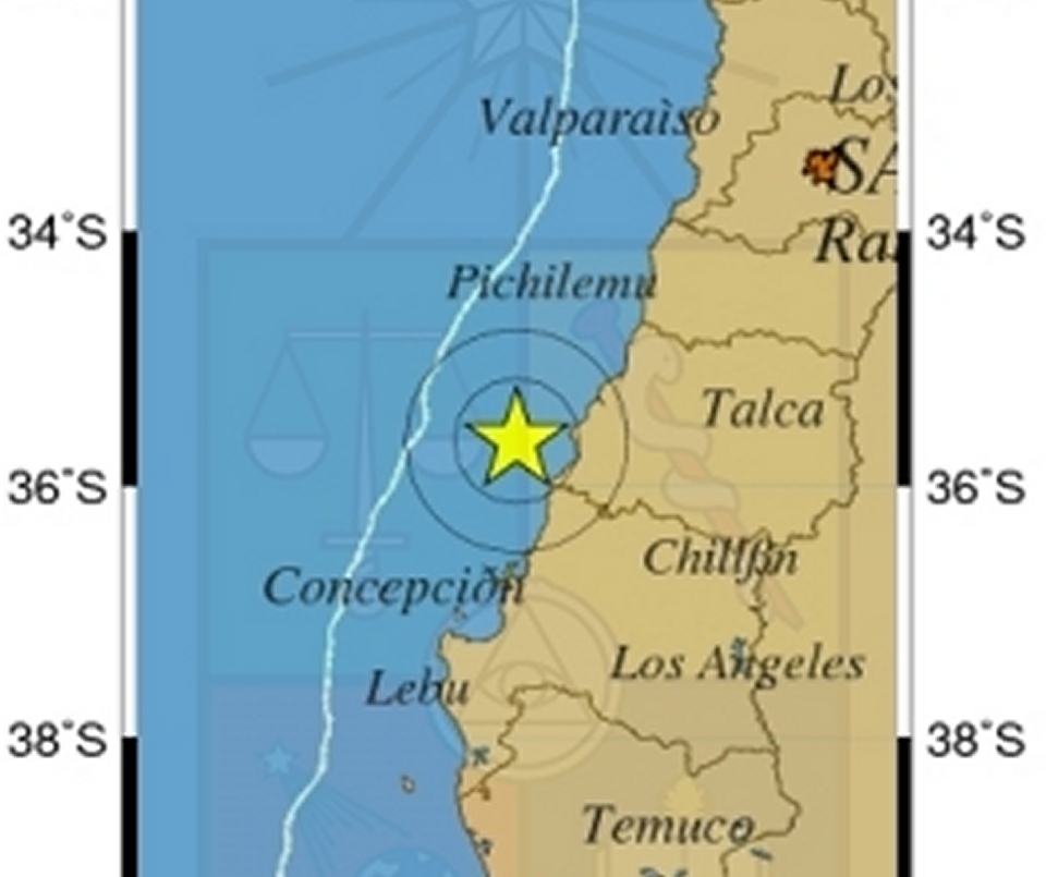 Sismo de magnitud 4,8 Richter afectó a las regiones del Maule y Biobío