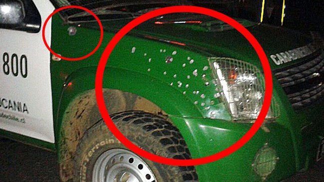 Balacera enfrentó a carabineros y encapuchados que quemaron dos camiones