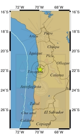 Sismo de magnitud 4,1 Richter afectó a la Región de Antofagasta