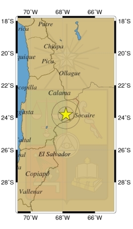 Sismo de mediana intensidad se registró esta mañana en Región de Antofagasta