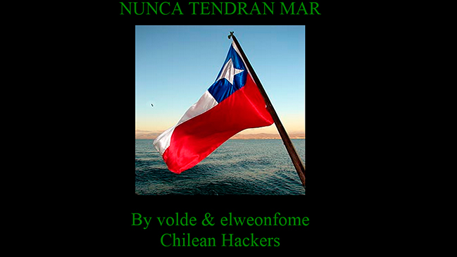 Hackearon sitio de la Armada boliviana con mensaje chileno