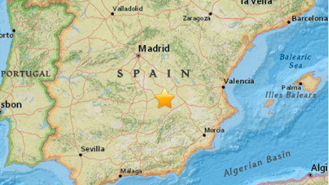 Fuerte temblor se percibió en el centro de España