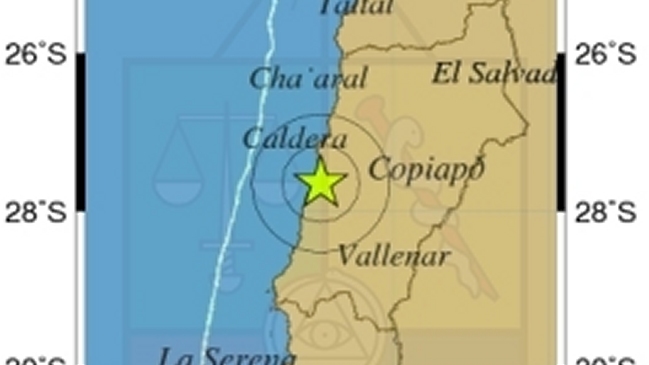 Sismo de menor intensidad se registró en la Región de Atacama