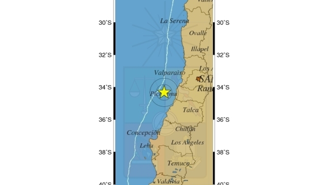 Sismo de menor intensidad se registró en la costa frente a Pichilemu