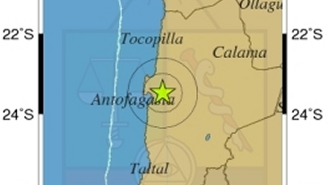 Sismo de menor intensidad se registró en la Región de Antofagasta