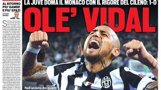Prensa italiana le dedicó portadas a Vidal: 