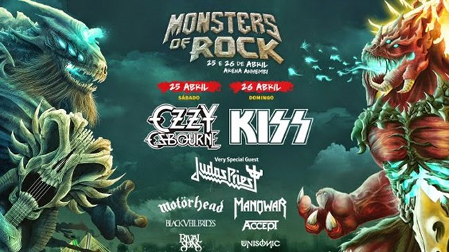Monsters of Rock regresa a Brasil con Ozzy Osbourne, Kiss y Judas Priest