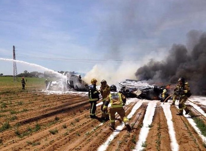 Avión militar se estrelló en España