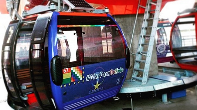 Cabinas del teleférico de La Paz se sumaron a la causa marítima boliviana