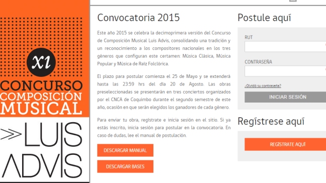 Concurso Luis Advis inició el proceso de convocatoria