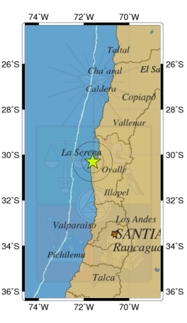 Temblor de magnitud 4,3 Richter afectó a la Región de Coquimbo