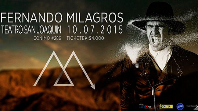 El cantante Fernando Milagros se presentará en el Teatro de San Joaquín