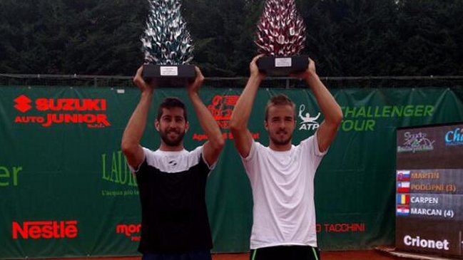 Hans Podlipnik entró al top 100 en dobles tras imponerse en la final en Biella