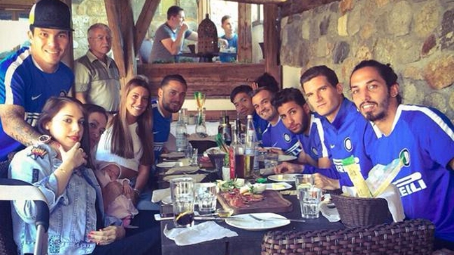Gary Medel cumplió 28 años y lo celebró con sus compañeros de Inter de Milán