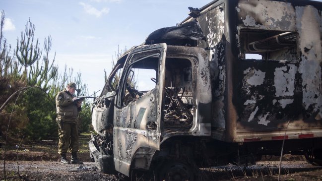 Multigremial de La Araucanía repudió nueva quema de camiones