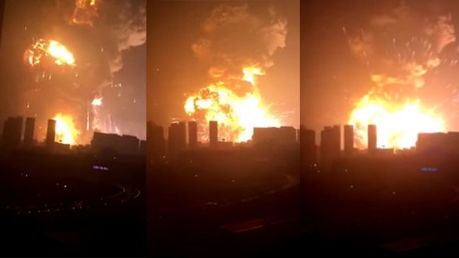 Cadena de explosiones en puerto chino de Tianjin
