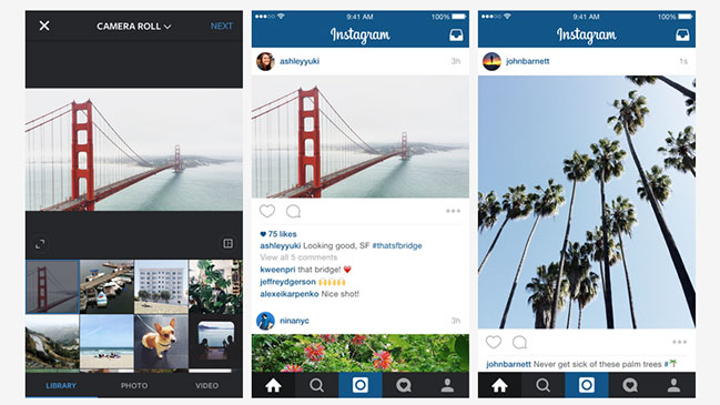 Instagram permite los formatos horizontales y verticales