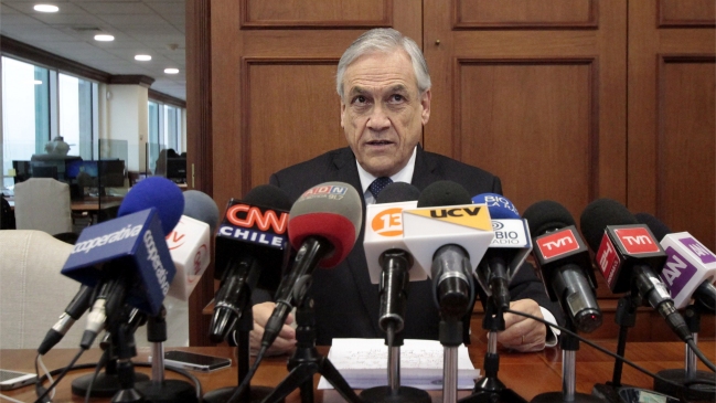 Sebastián Piñera: Chile no estará en una posición de tener que ceder soberanía