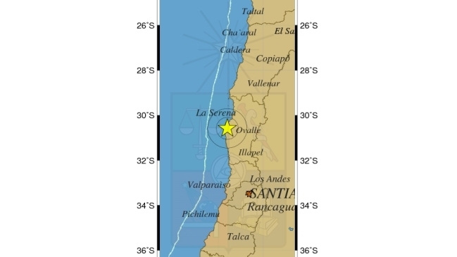 Sismo de 4,9 Richter se registró en la Región de Coquimbo