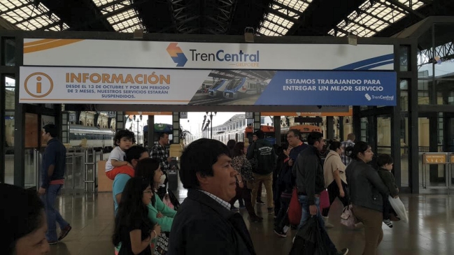 Servicio de trenes estará suspendido por dos meses en tramo Santiago-Chillán