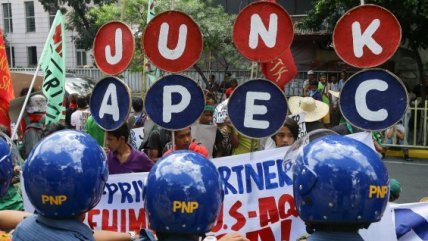   La manifestación en Filipinas en contra de la Cumbre APEC 