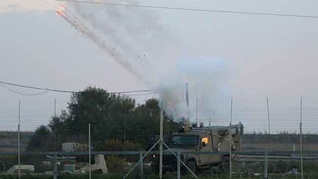 Milicianos palestinos lanzaron un cohete a Israel desde la Franja de Gaza