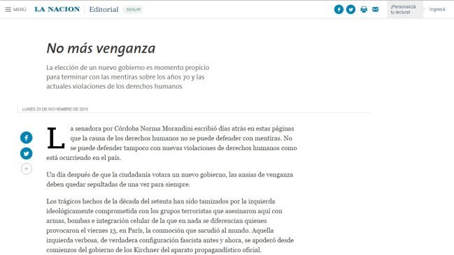 Periodistas de La Nación de Argentina criticaron duramente editorial del medio