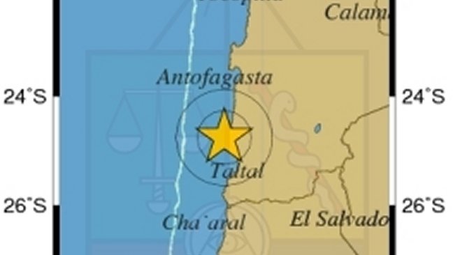 Sismo de mayor intensidad afectó a regiones de Antofagasta y Atacama
