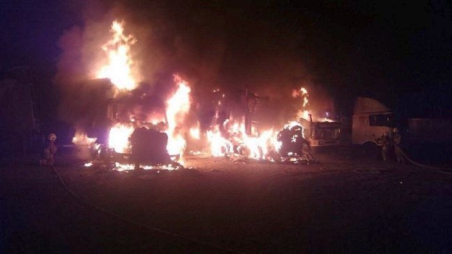 Encapuchados quemaron cuatro camiones en La Araucanía