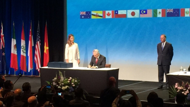 Chile suscribió junto a otros 11 países el Acuerdo Transpacífico en Nueva Zelanda