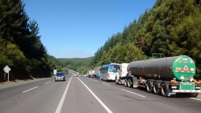 Incendio forestal provocó suspensión del tránsito en ruta a Chillán